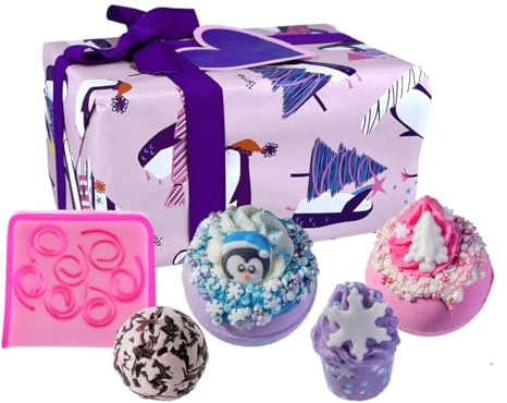 Bomb Cosmetics It's Flipping Christmas 5-teiliges handgefertigtes Bade- und Körper-Geschenkset, Badekugeln und Seife mit ätherischen Ölen