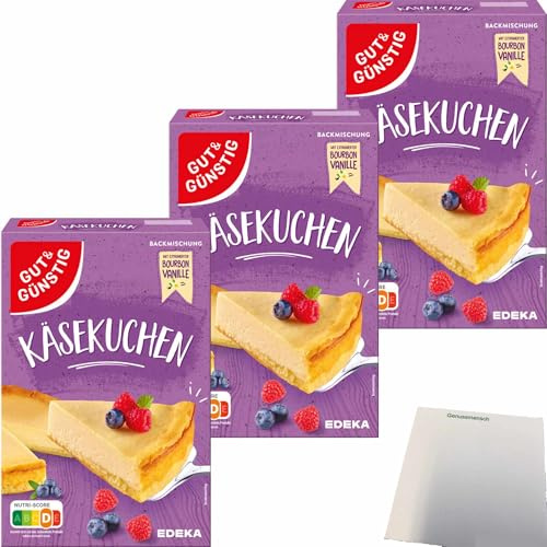 usy Bundle für Gut&Günstig Käsekuchen mit Bourbon-Vanille 3er Pack (3x520g Packung) + usy Block