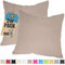 Kissenbezug Doppelpack 30x30 cm Graubraun mit verdecktem Reißverschluss - 2er Pack Kissenhülle Set Baumwolle Uni, Waschbar, Atmungsaktiv Mischgewebe