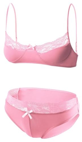 AIEOE Sissy underkläder set sexig spets underkläder trosa lättviktig bh och trosor gay korsade underkläder