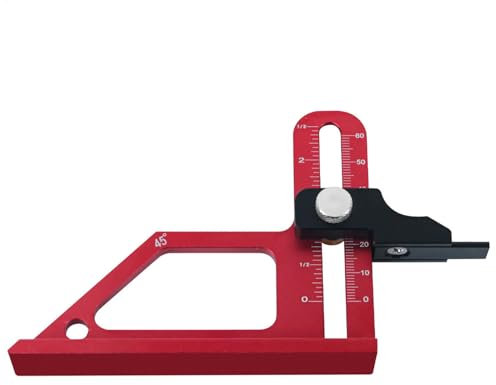 Tiefenmesser Holzbearbeitung, Tischkreissägen-Höhenmesser Tiefenmessgerät Tiefenmesslineal, metrisch und Zoll-Skala für Holzbearbeitungs-Sägetisch, Messwerkzeuge