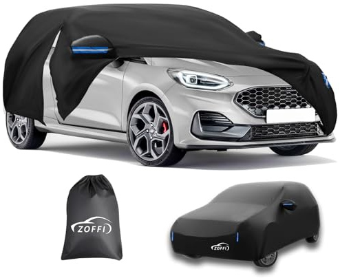 ZOFFI Universal Car Cover 6 Sizes With Driver Side Zip, All Weather Waterproof Scratchproof and UV Protection Fits Length 4.1M-4.2M Small Hatchbacks