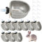 10pcs dispensador de Agua de Conejo, tazón de Agua de Conejo de Acero Inoxidable de 2.6 Pulgadas con férula Fija, tazones de Mascotas Colgantes extraíbles con Mecanismo Sensible, Adecuado para Animal