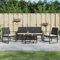 Massbinet Garten Lounge Set Polyrattan Sitzgruppe Essgruppe mit Kissen PP-Rattan Schwarz