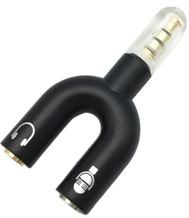 Splitter per cuffie, adattatore con jack da 3 5 mm, connettore jack a U da 3,5 mm, divisore a due vie, per telefono, tablet, laptop, adatto per donne e uomini