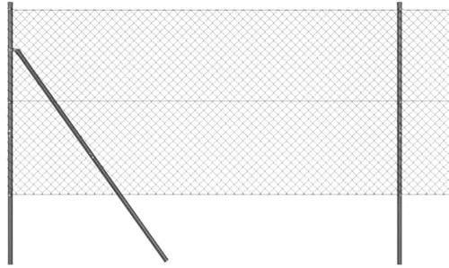 vidaXL Zaunpfosten Grau 10 x 1,2 m (40 x 40 mm Maschenweite), Garten und Terrasse, Metallzaunpfosten, Outdoor-Schutz, robuster Landschaftsstütze, wetterfestes System