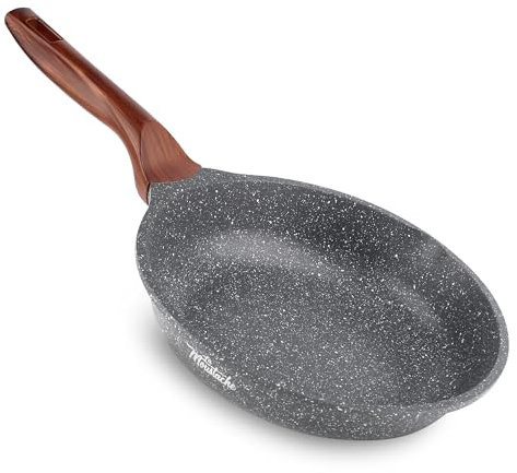 La Moustache - Sartén Antiadherente【26 cm】de Aluminio Fundido sin PFOA, Apta para Inducción y Todas las Cocinas, Mango Ergonómico y Antiquemaduras de Baquelita | Incluye E-Book con Recetas (Amalfi)