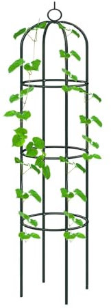 Generisch Obelisk Rankhilfe Metall Stabil Rankhilfen für Kletterpflanzen, 190x40 cm Rankgitter für Rosen, Gartenobelisk für Pflanzen, Rankgitter Metall für Garden, Terrasse und Balkon(Green)