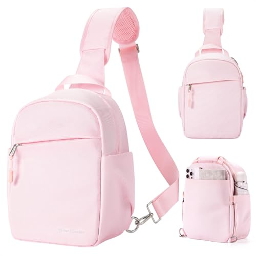 K&F CONCEPT Kameratasche, Kamera Sling Tasche Fotorucksack Klein | Wasserdichter Kamerarucksack, Verstellbarer Schultergurt Kamera Rucksack für DSLR/SLR Kamera Objektiv,Rosa BS06
