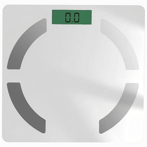 Retoo Digitale Personenwaage Körperfettwaage mit App, Tragkraft bis 180 kg, präzise Gewichtsmessung, BMI, Körperwasser, Muskelmasse Körperanalysewaage mit LED-Display, Sicherheitsglas
