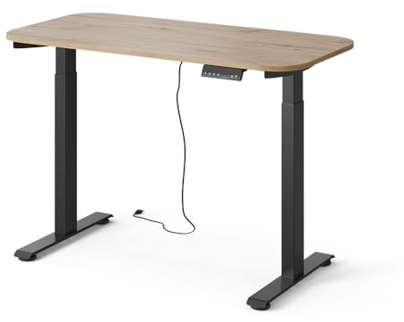 Vicco Schreibtisch höhenverstellbarer Elevate, Schwarz/Artisan, 120x60 cm | 2 Motoren, zur Nutzung als Arbeitsplatz oder Computertisch geeignet