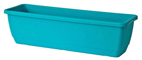 Euro3Plast 1987.I8 Blumenkasten Inis 40 x 20 cm aus Kunststoff in Türkis-Blau