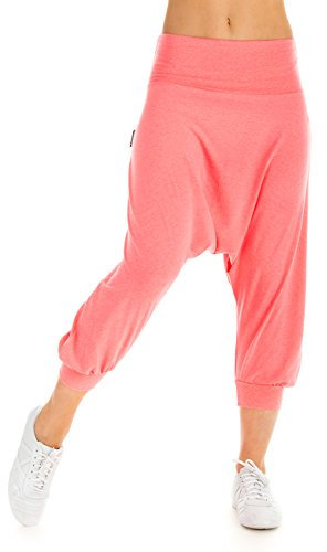 WINSHAPE Damen 3/4-haremshose Wbe7 Unisex Dance Fitness Freizeit Sport Trainingshose, Neon Coral, S EU