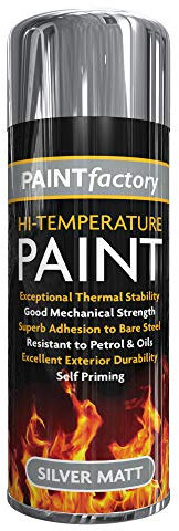 300ml Heat Resistant Matt Silver Spray Paint Stove Exhaust High Temperature.