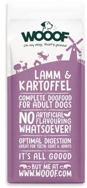 WOOOF Lamm und Kartoffel 14kg kaltgepresstes, getreidefreies und hypoallergenes Hundefutter | Trockenfutter Weizenglutenfrei, hoher Fleischanteil