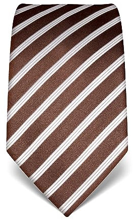 Vincenzo Boretti Herren Krawatte reine Seide gestreift edel Männer-Design zum Hemd mit Anzug für Business Hochzeit 8 cm schmal/breit braun