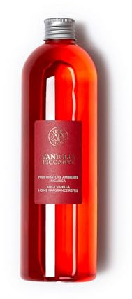 ERBARIO TOSCANO - Ricarica Fragranza Ambiente Vaniglia Piccante 500ml | Note Fiorite Legnose e Dolci, Profumo Gourmande Speziato