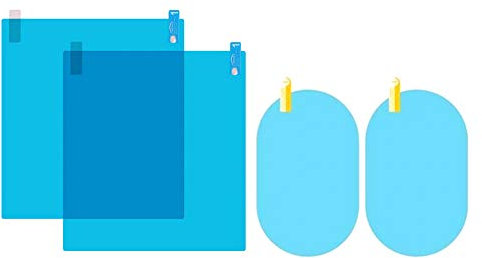 FRFJY Auto Seitenscheibe Anti-Fog-Folie Schutzfolie Anti-Fog-Folie Blendschutz Wasserdicht Regen Auto Aufkleber Transparentfolie 4 Stück (200 * 175mm 95 * 135mm)