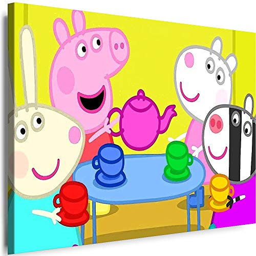 Myartstyle - Bilder Film Cartoons Tiere Kinder Pepa 60 x 40 cm LeinWandBilder Xxl - 1 Teilige WandBilder Art 3D Modern Kunstdrucke w-a-2042-19