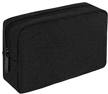 GLASSNOBLE Organiseur de câbles en polyester pour appareils électroniques - Pochette de rangement pour câbles USB et chargeur d'ordinateur portable - Noir