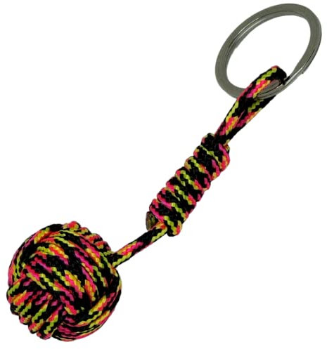 Porte-clés Pomme de Touline Noir, jaune et rose