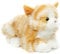 Katze mit Stimme (braun-weiß), liegend - 20 cm (Länge) - Plüsch-Kätzchen - Plüschtier, Kuscheltier