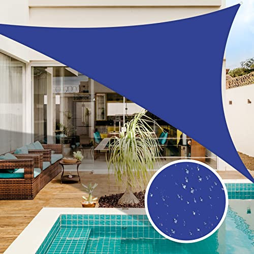 NAKIHOUSE Sonnensegel Dreieckig 3x3x3m Wasserdicht Sonnenschutz Sun Segel 98% UV-Schutz Segel für Balkon Garten Terrasse Markise Camping Pool (Blau)