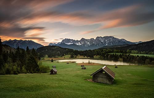 LHJOYSP 3D Puzzle 1000 Teile,schöne Naturkulisse,Deutschland,Bayern,Alpen,75x50cm