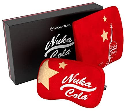 noblechairs Memory Foam Kissen-Set Fallout Nuka Cola Edition, Kissen für Gaming Stühle, Ergonomisch Kissenstuhl, Stuhl Kissen mit Lendenwirbelstütze