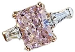 TUMMTY 925 Sterling Silber 2 Karat Pink Carbon Diamond Ringe für Frauen Funkelnde Hochzeit Brautschmuck