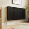 NRG 600 x 1190mm Traditional Cast Iron Style Radiator Black 3 Column Perfect for Kitchen Living Room Bathroom