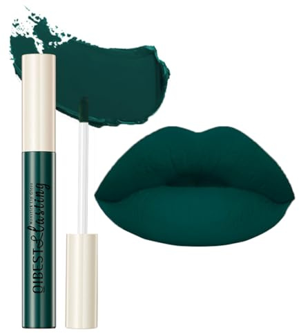 GL-Turelifes Matte Lip Gloss Bianco Verde Nero Viola Trucco per Labbra Anti-sgocciolamento, rossetto liquido non sbiadente, duraturo per cosplay di Halloween (#19 Grün)
