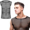 Boyiee Camiseta sin Mangas de Rejilla para Hombre Chaleco Negro Malla Ajustado de Músculo Camiseta Ejercicio Ahuecada(L)