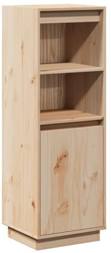 vidaXL Highboard Vitrine Sideboard Kommode Schrank Beistellschrank Bücherschrank Hochschrank Holzschrank 37x34x110cm Massivholz Kiefer