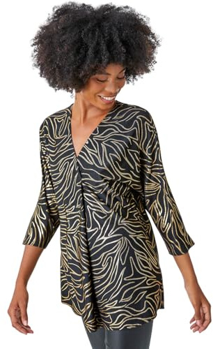 Roman Pleat Front Top for Women UK Ladies Pleated Shirt Notch V Neck Blouse Summer Tunic Spring Pull-On Comfy Soft Evening Holiday Vacation Work Party Everyday