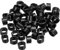 PATIKIL Silicone Rubber Bands Cable Ties 100pcs Non-slip 3/8 Flat Black for Cord Wrapping, Bag Wraps, Art