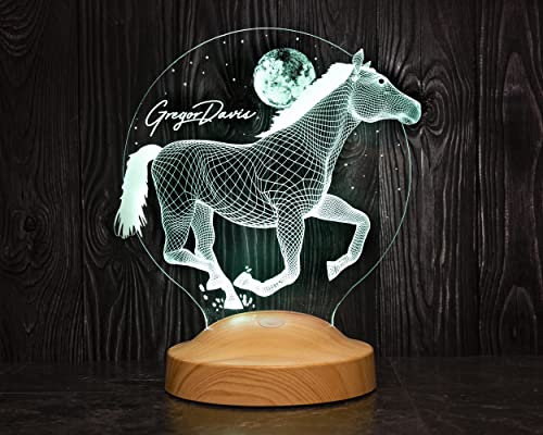 Geschenkelampe für Tierliebhaber mit Gravur Personalisiert Delphin Pferd Elefant Hirsch Deko Lampe