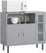 SoBuy FSB82-HG Mueble de Almacenamiento para microondas Aparador Cocina con 3 Puertas y 1 Compartimento Abierto Gris 80 x 35 x 75 cm ES