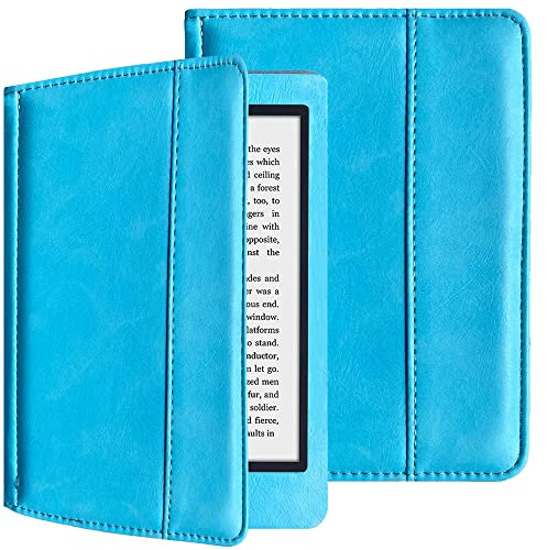 Étui pour Kobo Glo HD 6 modèle : N613 en cuir PU de qualité supérieure avec mise en veille/réveil automatique également applicable à Kobo GLO HD 6 N437 (bleu ciel)