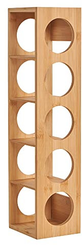 KEVO Porte-Bouteilles en Bois, Casier à Vin Range Bouteille, Casier à Vin, Support à Bouteilles en Bambou pour 5 Bouteilles, 13.5 * 12 * 53cm-5 grilles
