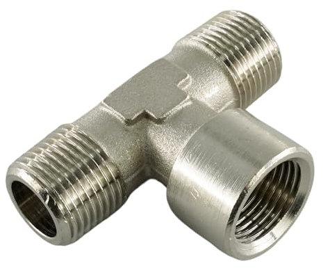 Fittingstore - T-Stück mit Außen-Innen-Außengewinde Messing vernickelt, Fittings, Druckluft, Wasser (G 3/4)…