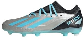 adidas Unisex X Crazyfast Messi.3 Firm Ground Boots, Silver Metallic/Blue/Core Black, 11.5 UK