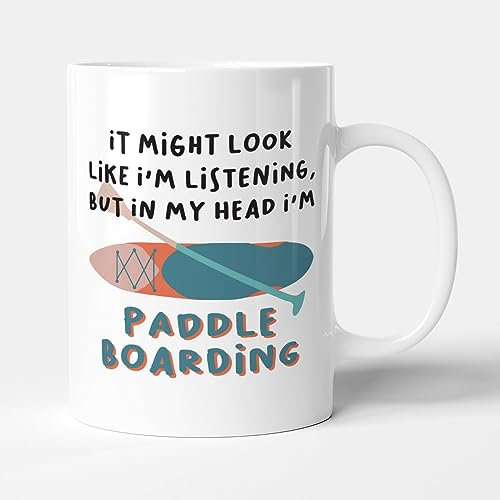 Victorian Printing Co - in My Head I'm Paddleboarding - Sports Gift Mug, Ceramic, 11fl.oz.
