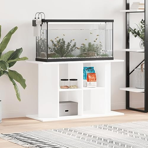 KRHINO Aquarien Schrank, Aquarium Unterschrank Aquariumständer Weiß 100x40x60 cm Holzwerkstoff Langlebiges Material Praktischen Stauraum Aquarien entwickelter Aquarium Tisch für sicheren Stand