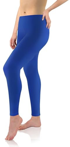 sesto senso Legging en Viscose Femme Fille Coloré Bleu Jambes Longues Fitness Yoga Pantalon de Sport L Blue