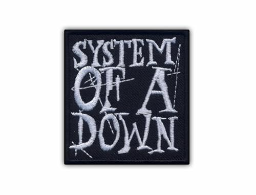 Patchion - System of a Down - Schwarz - Musik - Aufnher - Mittel - Polyester - Embroidered Decorative - Rund - 1 Stck - Iron-on