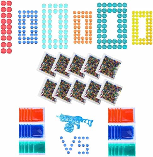 Gelblaster-Munitions-Nachfüllung für Gelblaster-Pistole, 10 Packungen, 100.000 K, 7–8 mm, Gelspritzer, Wasserkugeln (Mix)