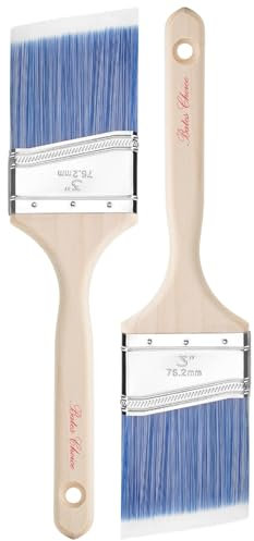 Bates- Paint Brushes, 3-Inch, 2 Pack, Angle Brushes, Treated Wood Handle, Paint Brushes for Walls, Stain Brush, Wall Paint Brushes, Furniture Paint Brushes for Painting Walls, Painting Brush