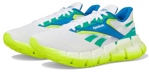 Reebok Floatzig - Tenis de Correr para Mujer, Blanco/Verde Unleashed Green/Digital Lime, 40.5 EU