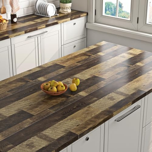 Livelynine Wood Effect Wallpaper for Walls Waterproof Kitchen Worktop Covering Wooden Effect Vinyl Self Adhesive Oak Wood Vinyl Wrap for Furniture Cupboards Wooden Panel Wall Paper Living Room 40CMx2M